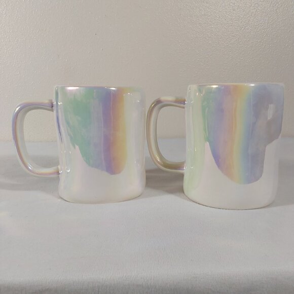 Set of 2 Rae Dunn Iridescent Valentine's Day 12oz Mugs - Perfect Condition - Picture 4 of 7